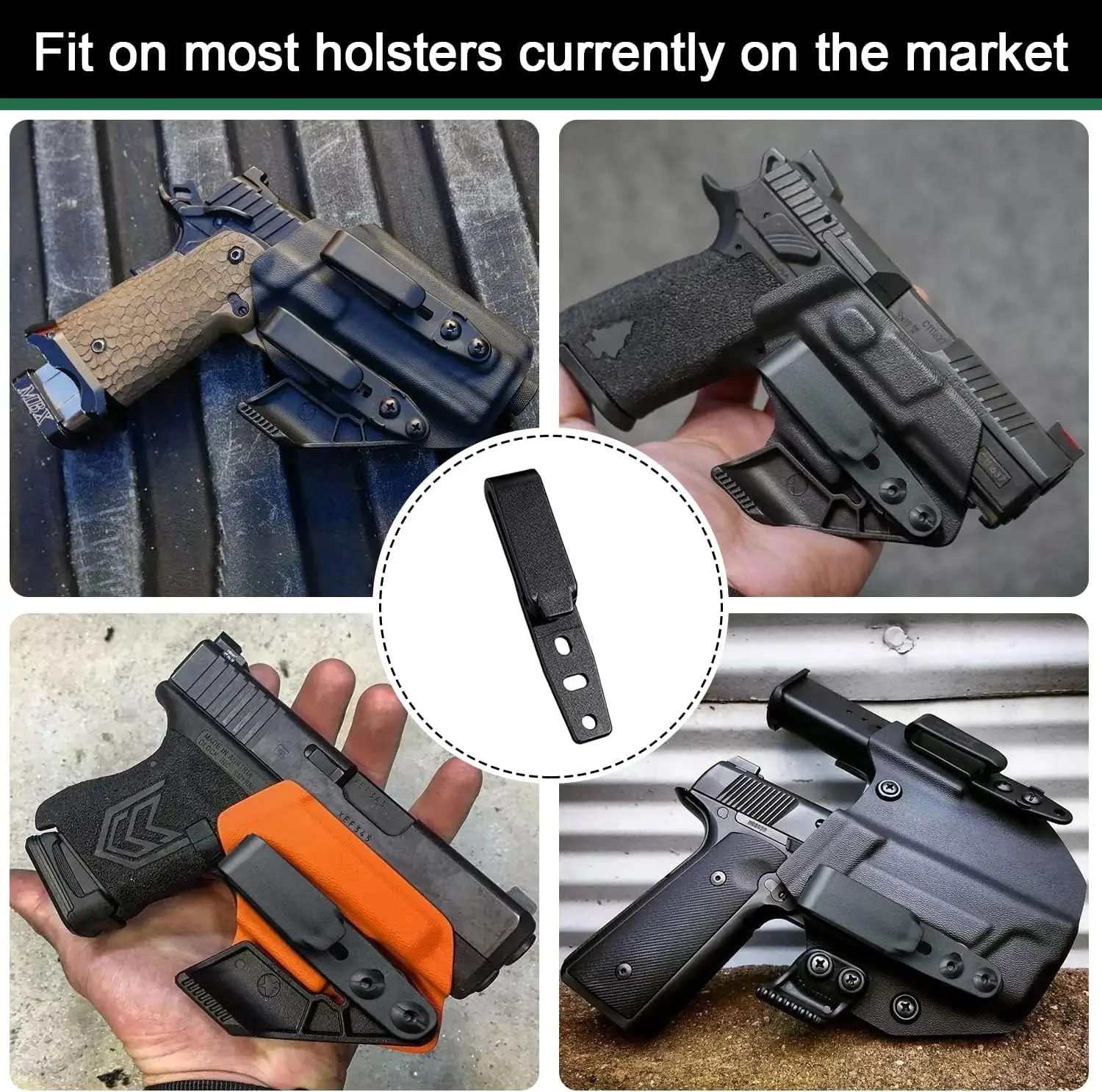 1/2Pcs Gun Holster Clip Belt Grip Hooks Holster Mounting Hardware with Screw Adjustable Adapter for IWB OWB Tactical Accessories 6