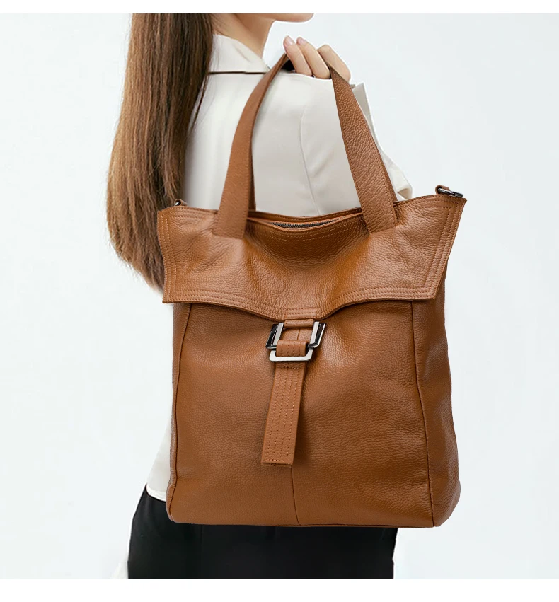 Echte Leder-Handtaschen für Damen, Neue Schulter-Messenger-Tasche, Lässige Erstklassige Rindsleder-Tragetasche, Große Kapazität, Weich und Modisch – Detail 5