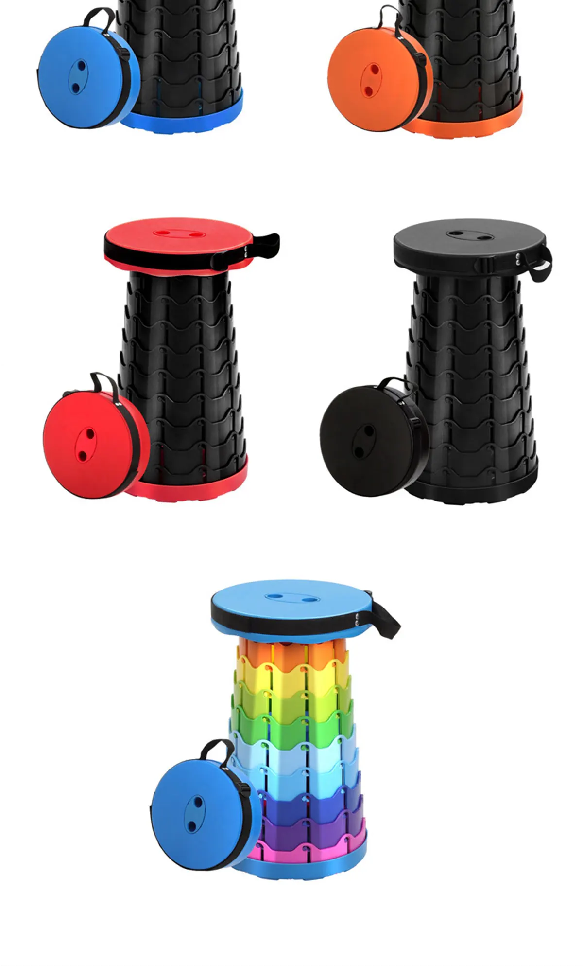 Portable Travel Furniture Beach Folding Stool Fishing Chair Living Room Tourist Camping Goods Telescopic Chairs Outdoor Plastic