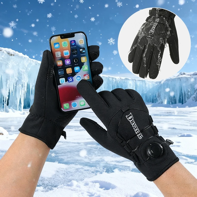 Unisex Winter Fishing Cycling Glove  Warm Touchscreen Gloves Skiing Snowboard Non slip Thermal Lining Mittens