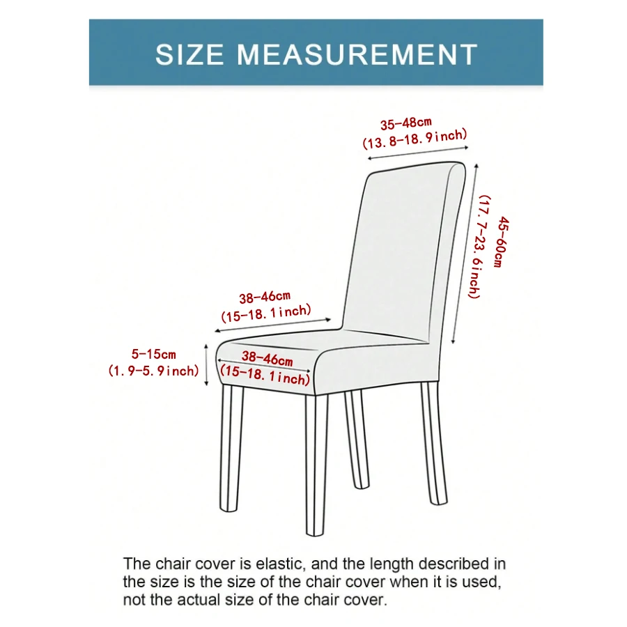 1 PC/2PCS/4PCS/6PCS Faux Leather Chair Cover water-proof oil-resistant Elastic Chair Cover 15 Colors to choose 2