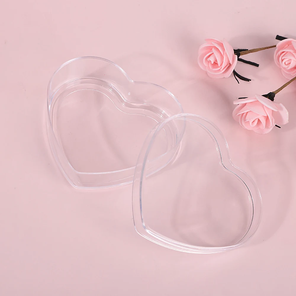 

120ml Heart Shaped Empty Bottle Transparent Storage Box Plastic Candy Boxes Art Cosmetic Packaging Jar Jewellery Accessories