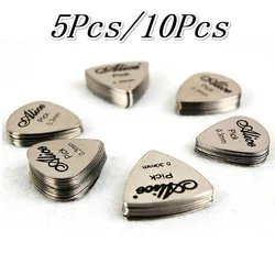 Set of Thin Durable Silver Metal Guitar Picks (0.3mm) for Professional Musicians (5PCS)