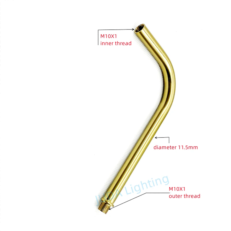 Description Picture 5 of itemMetal Lamp Tooth Tube Bent Pipe Wall lamp Pendant Lamp Ceiling Lamp Steering Connecting Pipe M10 Thread Tube Long Tube Lamp Base