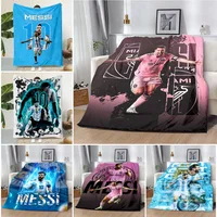 Printed Blanket Football star M-MessiS Picnic Blankets Warm Blanket Soft and Comfortable Blanket Home Travel Birthday Gift 1