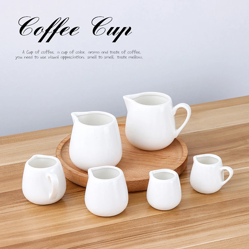 50/100/160/220ml Ceramics Seasoning Jar Creamer Container Cup Tableware White Kitchen Tools Sugar & Creamer &Milk Pots Pitcher