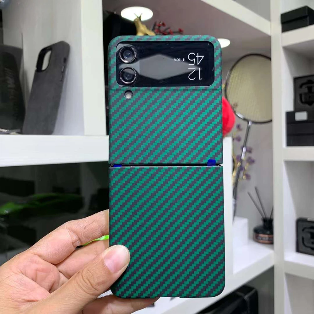 

New Real Aramid Fiber Carbon Fiber Hard For Samung Galaxy Z Flip 4 Flip4 Ultra-Thin High-end Galaxy Z Flip 4 Case Cover