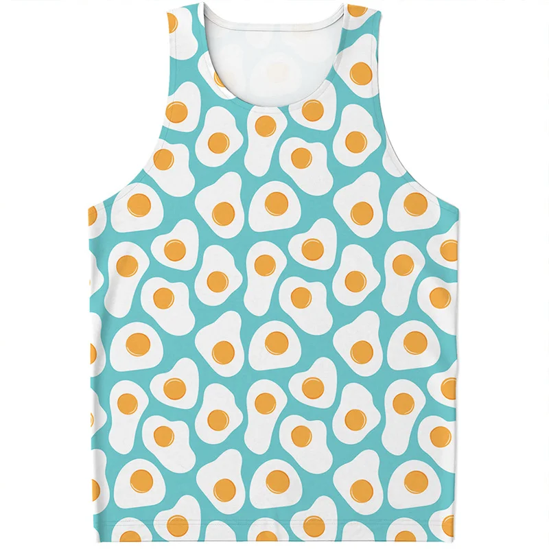 

Colorful Cute Fried Eggs 3D Printed Tank Top Men Kids Harajuku Fashion Oversized Vest Streetwear Sleeveless Waistcoat Tee Shirts