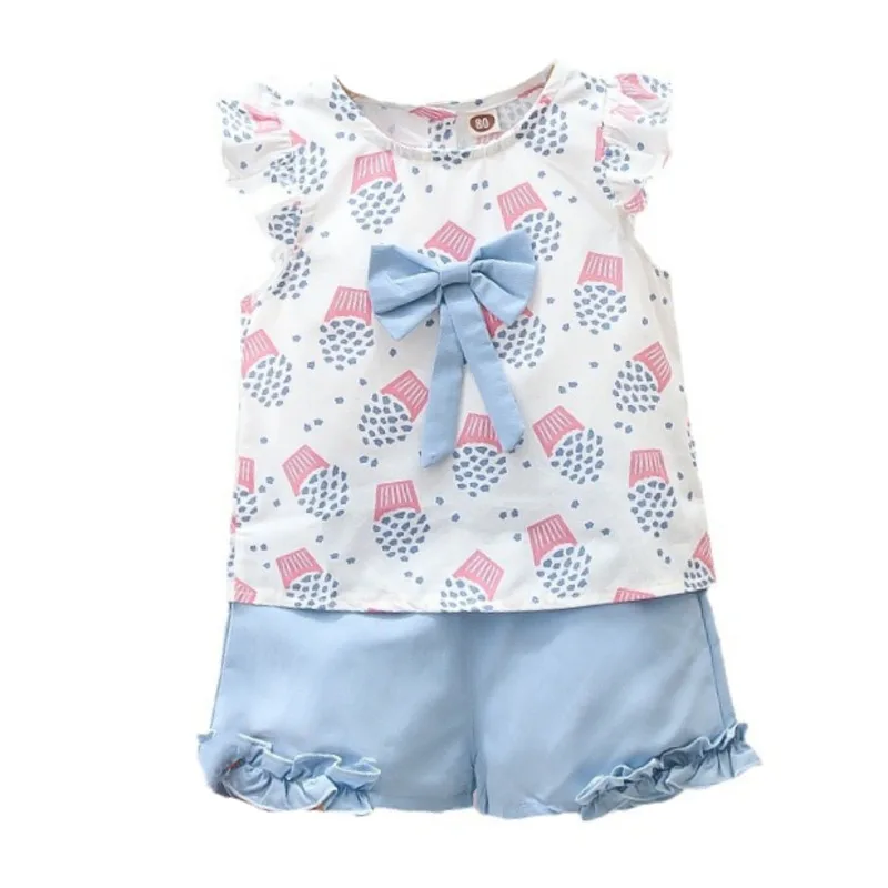 

New Summer Baby Clothes Suit Children Girls Cute Cartoon Vest Shorts 2Pcs/Sets Toddler Fashion Casual Costume Kids Tracksuits