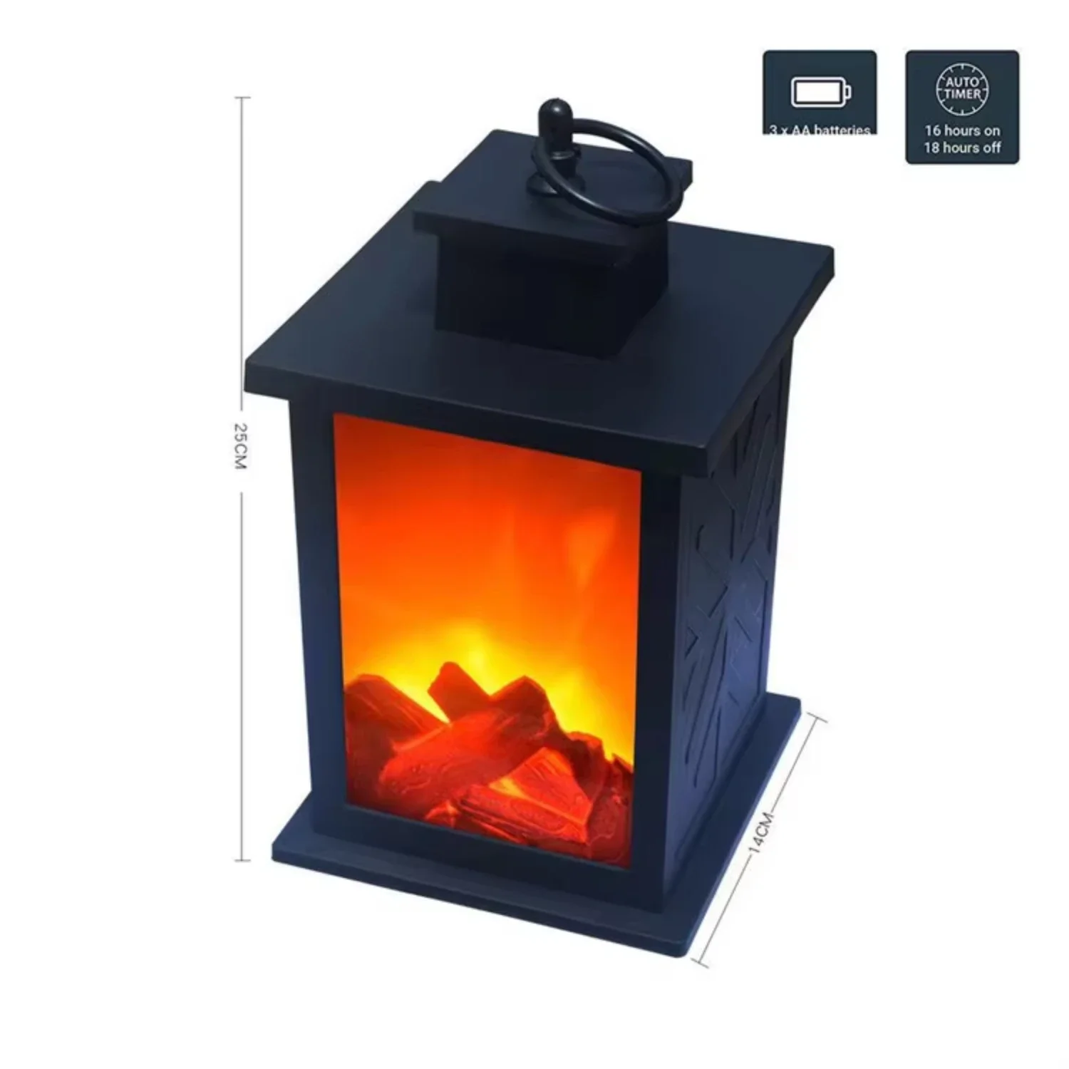 LED Flame Fireplace Decorative Wind Lamp Indoor Intelligent Touch Switch Battery Powered Fireplace Lanterns