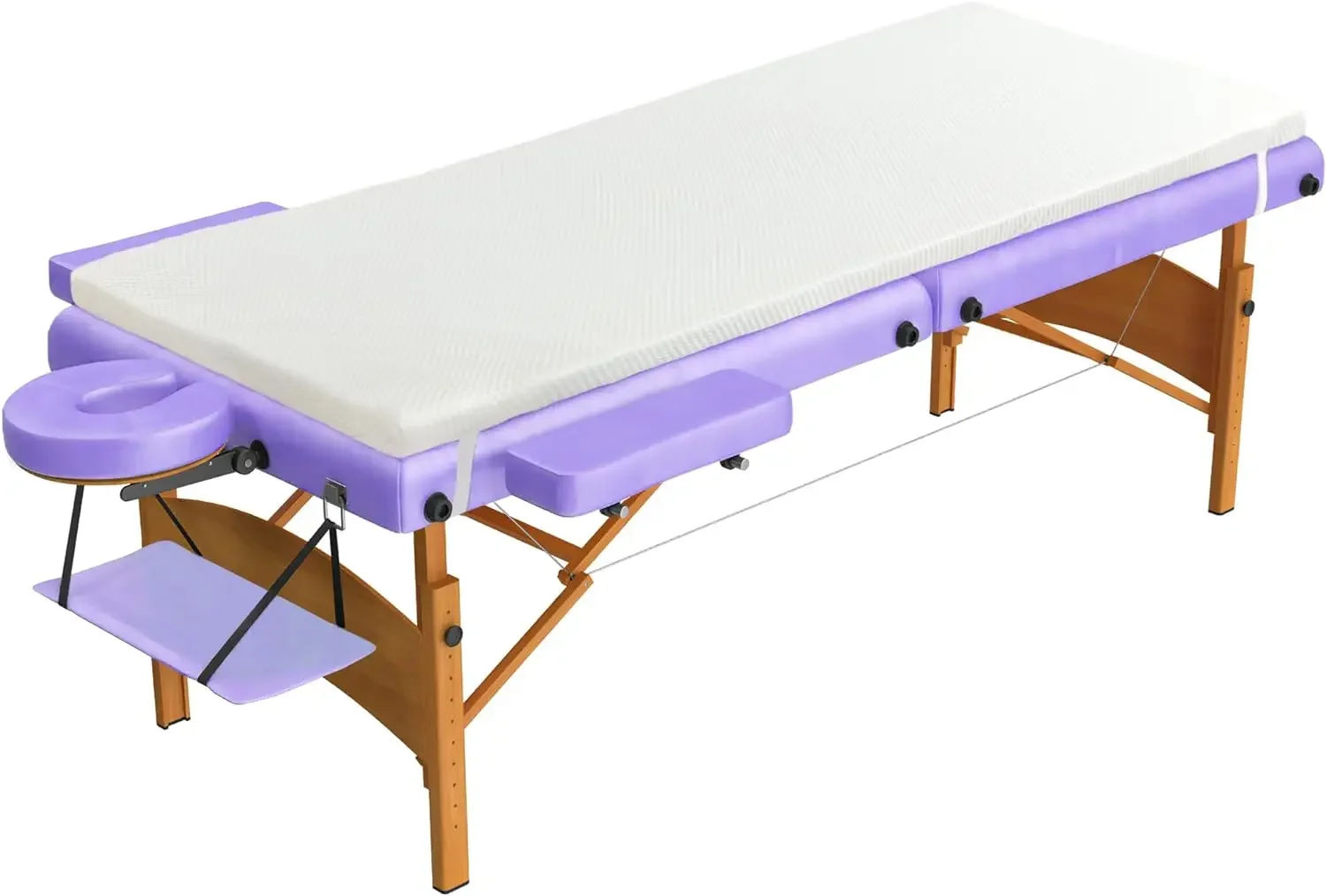 5-Area Memory Foam Massage Bed Mattress Topper, Massage Table Mattress Topper, Non-Slip Lash Bed Cushion Only (Bed Not Included)