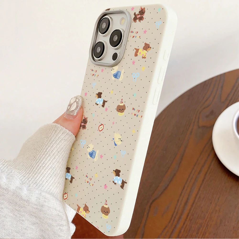 Cream Polka Dot Dachshund Dog Soft TPU Case