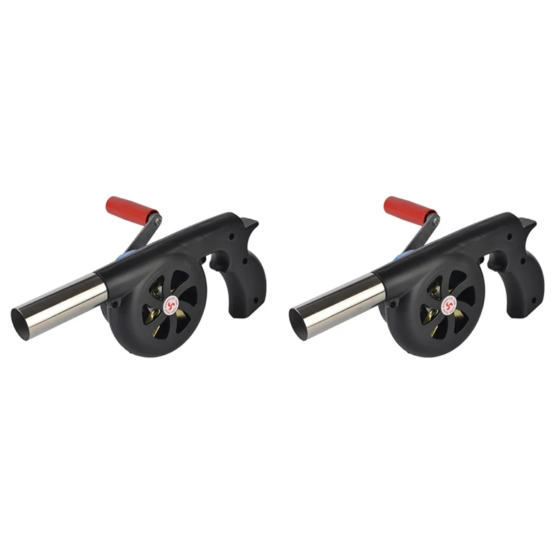 

2X Outdoor Hand-Cranked Combustion Blower, Hand-Cranked Barbecue Blower, Suitable For Picnic Camping Fire Tools