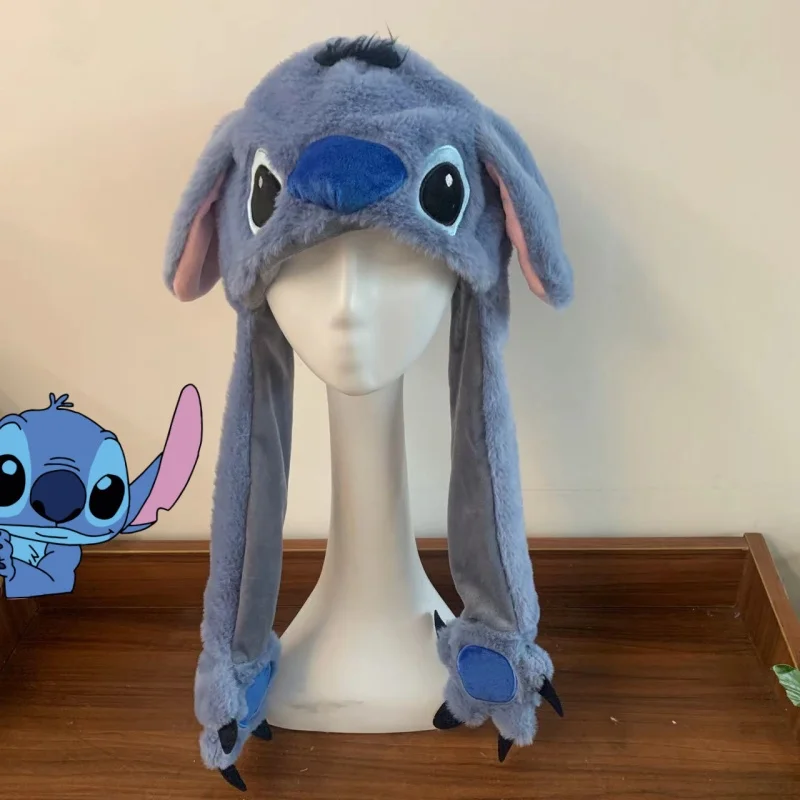 Stitch Anime Hat Stitch Moving Ears Shake Plush Hat Kawaii stitch Ears Toys Hats For Girls Birthday Christmas Gifts