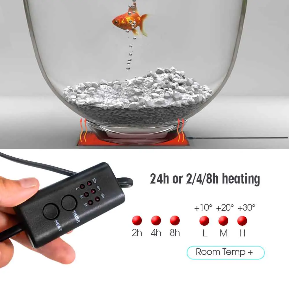 Plant Heating Pad Reptile Warmer Heat Mat 3-Gear Temperature Controller 45W-5W 2/4/6H Timing for Indoor Garden Terrarium Heater planting mat seedling heat mat
