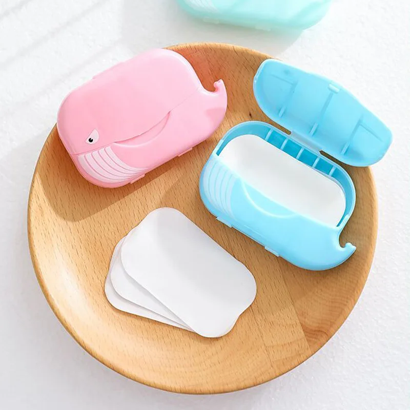 soap paper portable washing hand clean sterile bath soap flakes foaming scented slice sheets with box travel soap paper box Cute Paper Soap Travel Soap Washing Hand Bath Clean Scented Slice Sheets Mini Paper Soap Bathroom Supplies Portable