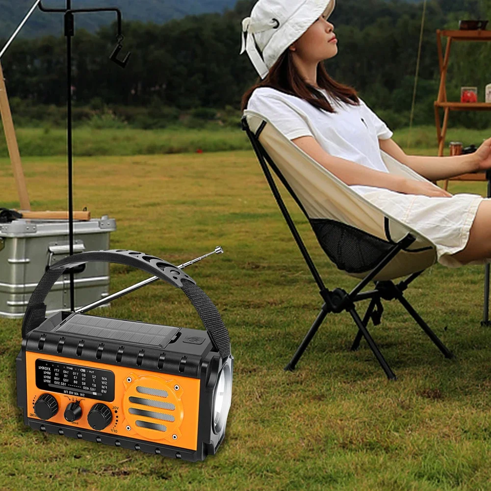 Hand Crank Emergency Radio 20000mAh Solar Powered Radio with Flashlight Reading Lamp SOS Alarm for Outdoor Camping and Emergency