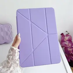 Universal Clear Case with Pencil Holder for iPad and Tablet Protection (PURPLE)