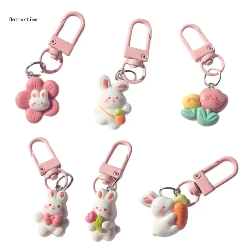 

B36D Comfortable Mini Rabbit Pendant Keychain Backpack Handbag Decoration
