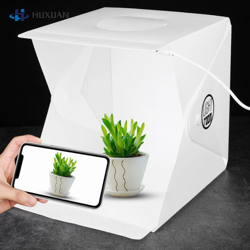 Portable Folding Photobox Photography LED Light Room Photo Studio Light Tent Soft Box Backdrops Photobox for DSLR Camera