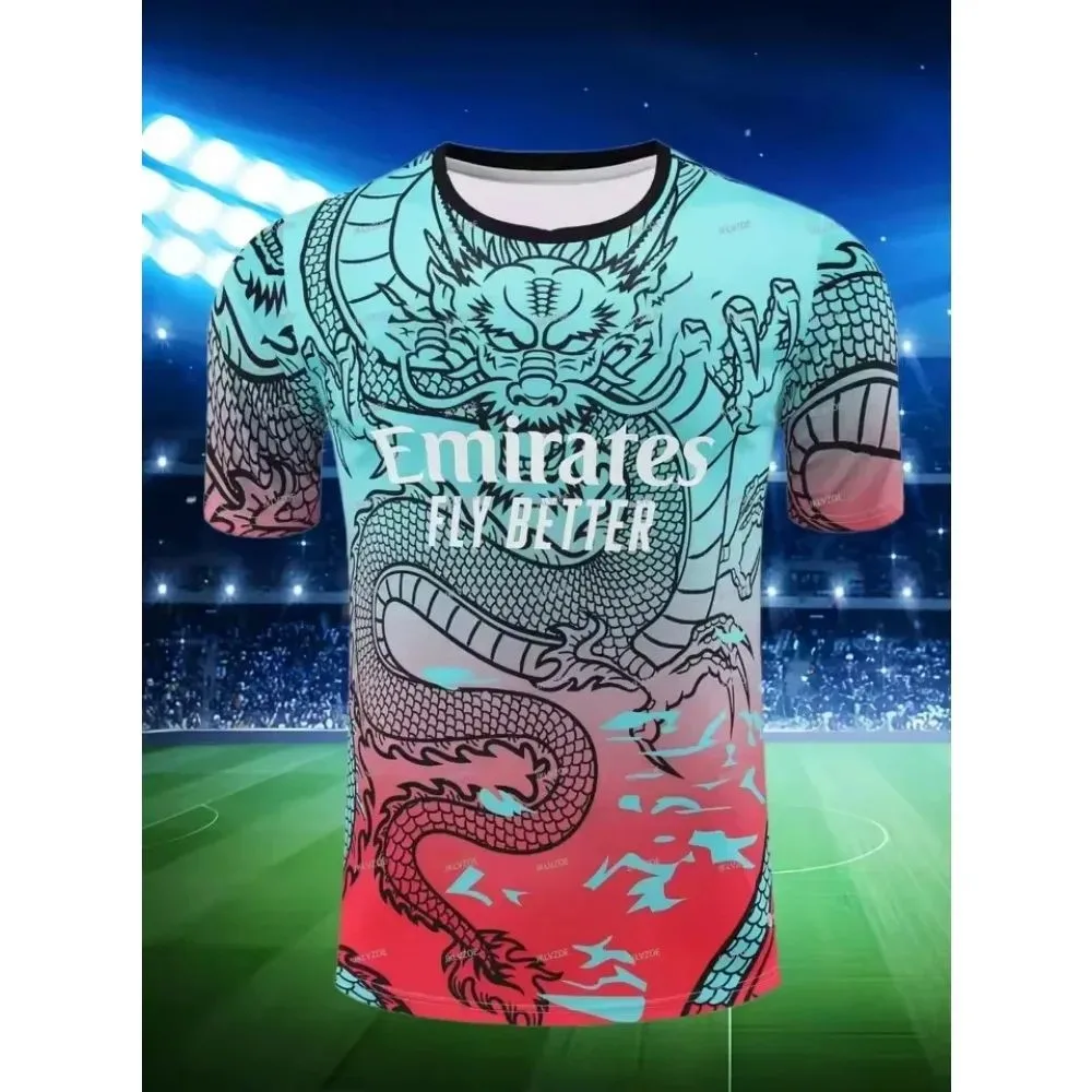 New men's football training quick drying jersey breathable round neck T-shirt l…