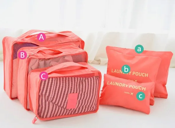 6 PCS Travel Storage Bag Set For Clothes Tidy Organizer Wardrobe Suitcase Pouch Unisex Multifunction Packing Cube Bag Travel Kit,storage bag,travel bags,clothes storage bags