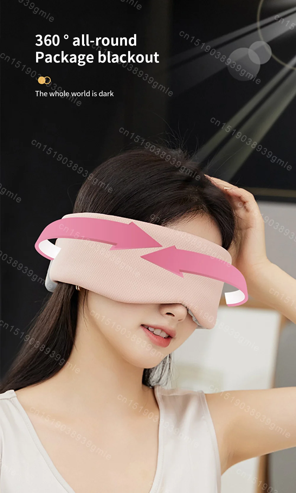 Description Picture 4 of itemFull Surround Sleep Eye Mask Blindfold Eye Cover Patch Portable Travel Eye Patch Rest Cover Sleeping Mask Night Earflap