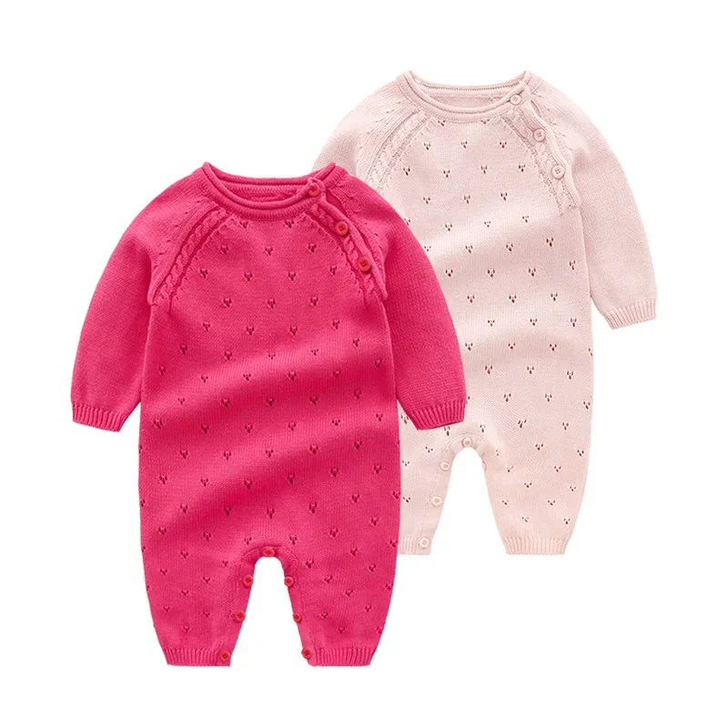 

Spring and autumn baby boy girl clothing knitted romper cotton one-piece new born baby clothes