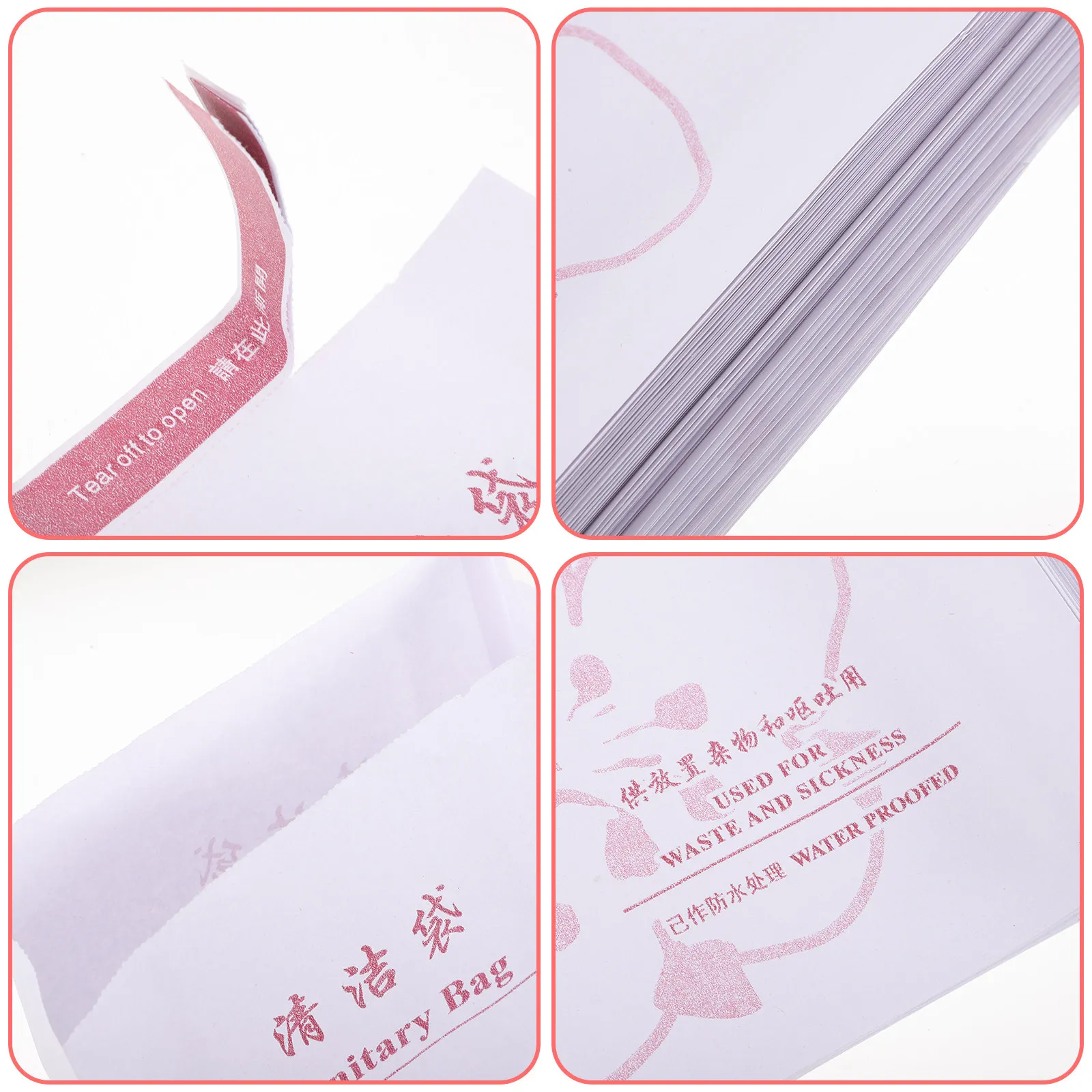 100Pcs 휴대용 방수 일회용 구토 가방 야외 비상 청소를위한 크래프트 종이 여행 쓰레기 봉투