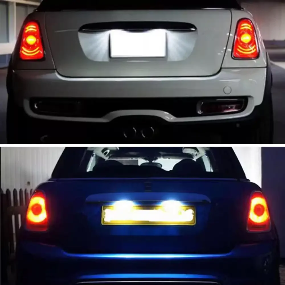 For Mini Cooper R56 R57 R58 R59 R50 R52 R53 LED License Plate Light 1PCS White Car Number Lamp Error Free