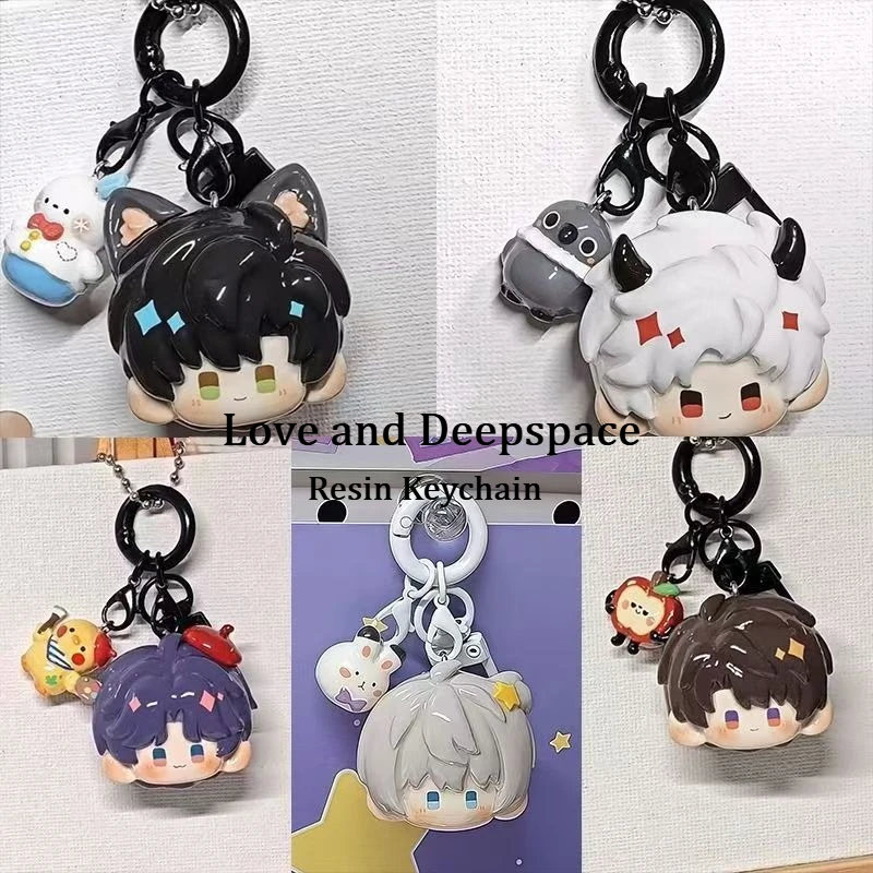 الحب والمساحة العميقة الراتنج المفاتيح سيلوس رافاييل زين كزيفير كاليب أنيمي الكرتون لطيف Kawaii حقيبة سلسلة مفاتيح اكسسوارات المشجعين هدية