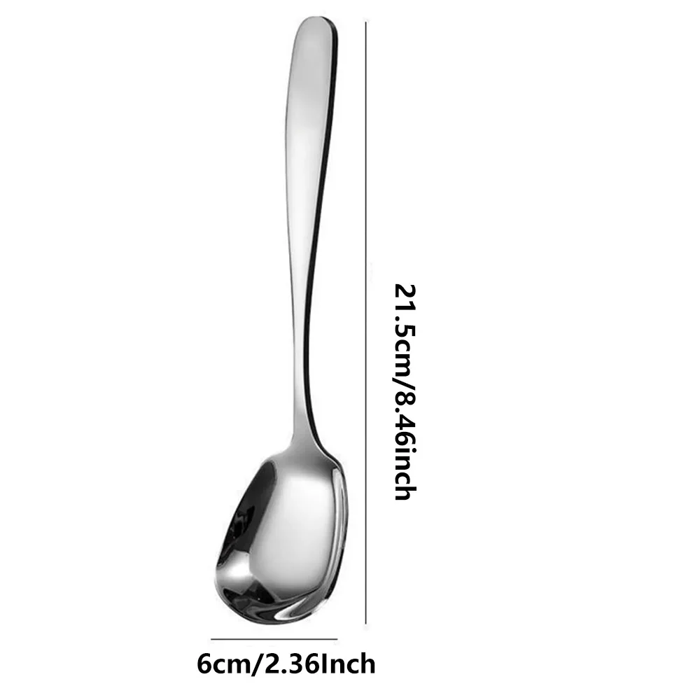 Dining Spoon Stainless Steel Round Spoon Dining Spoon Kitchen Tool Dishwasher Washable Fine Mirror Polishing