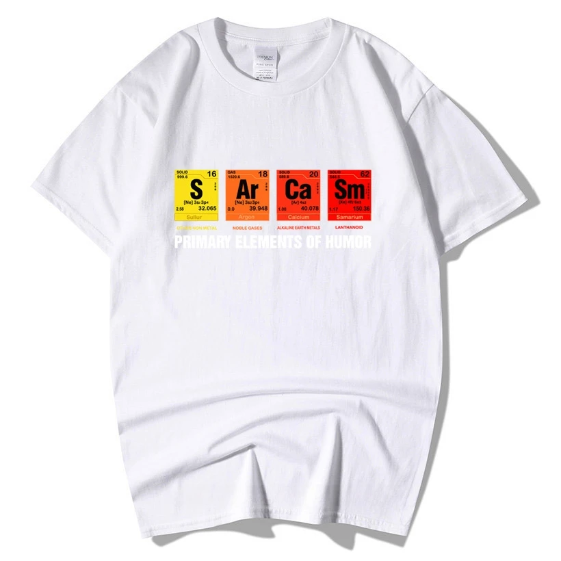 

Funny birthday gift short sleeve top humorous satirical clothing Periodic Table chemical printed T-shirt daily for men and women
