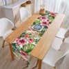 Tropical Floral Leaves Linen Table Runner Wedding Home Party Decor Spring Summer Themed Table Runners Kitchen Dining Table Decor 2