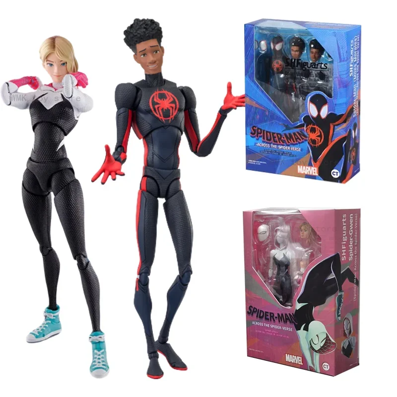 

Marvel Spider-Man Sh Figuarts Miles Morales Gwen Shf Action Figures Marvel Spider-Verse Figurine Spiderman Figure Pvc Model Toys