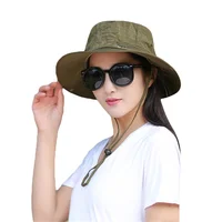 Fishing Hat Sun UV Protection Sun Hat Bucket Summer Men Women Large Wide Brim Hiking Outdoor Hats With Chain Strap 6