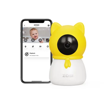 ZOSI C516 2.5K 4MP Plug-in PT Wireless Security Indoor Camera with Cry Detection, Virtual Fence,2.4/5GHz WiFi Smart Baby Monitor 1