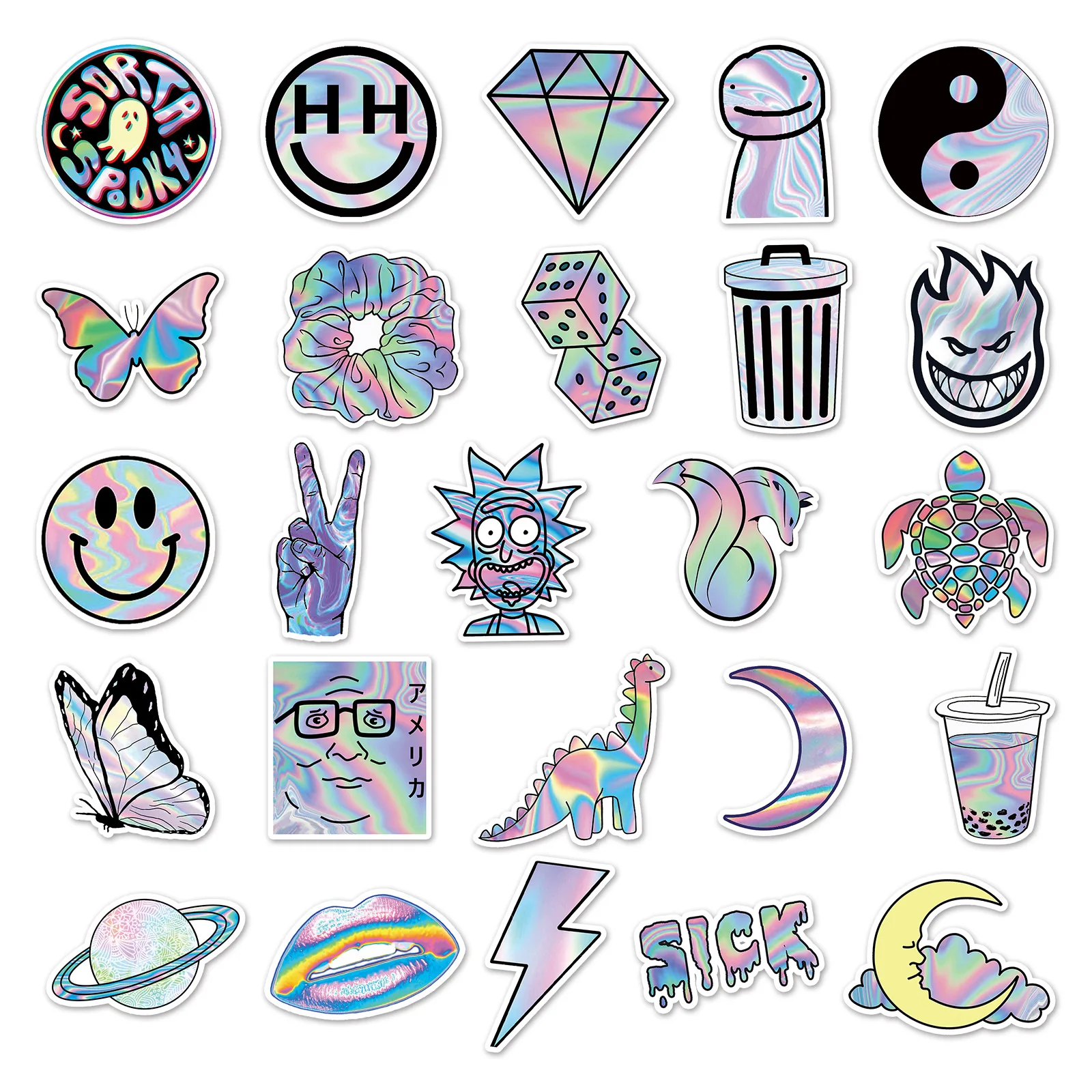 laser stationery sticker pvc waterproof stickers cute smile assorted stickers aliexpress