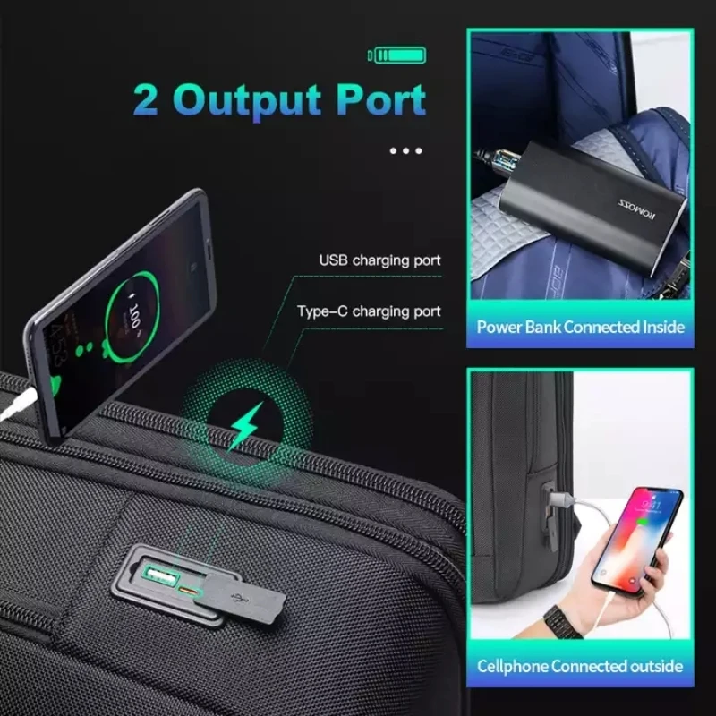 BOPAI Men Business Backpack 15.6 Inch Office Work Male Backpack USB-charging Slim Laptop Bag Waterproof Travel Shoulders Bag 3