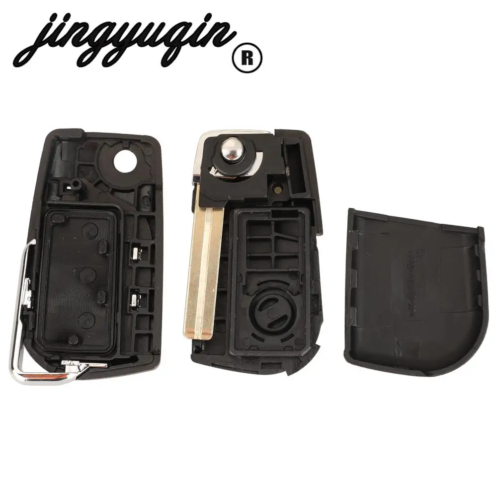 Premium Flip Remote Car Key Shell Case with 2/3 Buttons - Replacement Key Blade Included