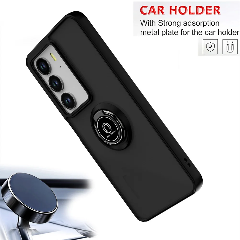 Rotatable Bracket Case with Metal Ring Car Holder Cover