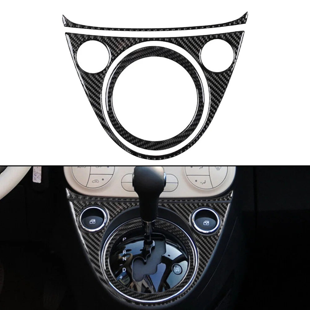 

3pcs/Set Interior Gear Shift Surround Frame Trim Carbon Fiber For Fiat 500 2012-2015 Car Styling Interior Accessories