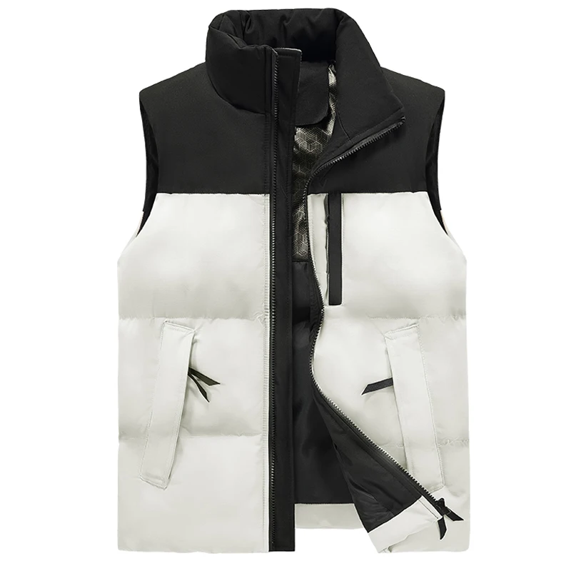Mens Waistcoat L-6XL 7XL 8XL Autumn winter Solid color business casual sunscreen warm