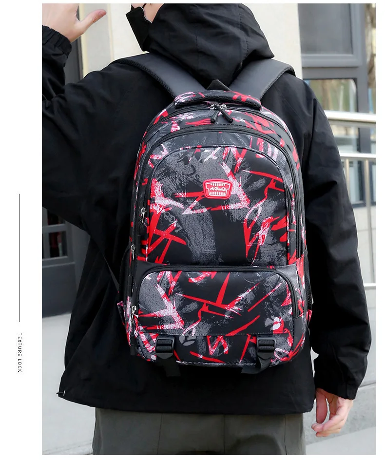 Neuer Oxford-Stoffrucksack für Männer und Frauen, Camouflage-Reiserucksack für die Mittelschule, hohe, verdickte doppelte Umhängetaschen – Detail 26