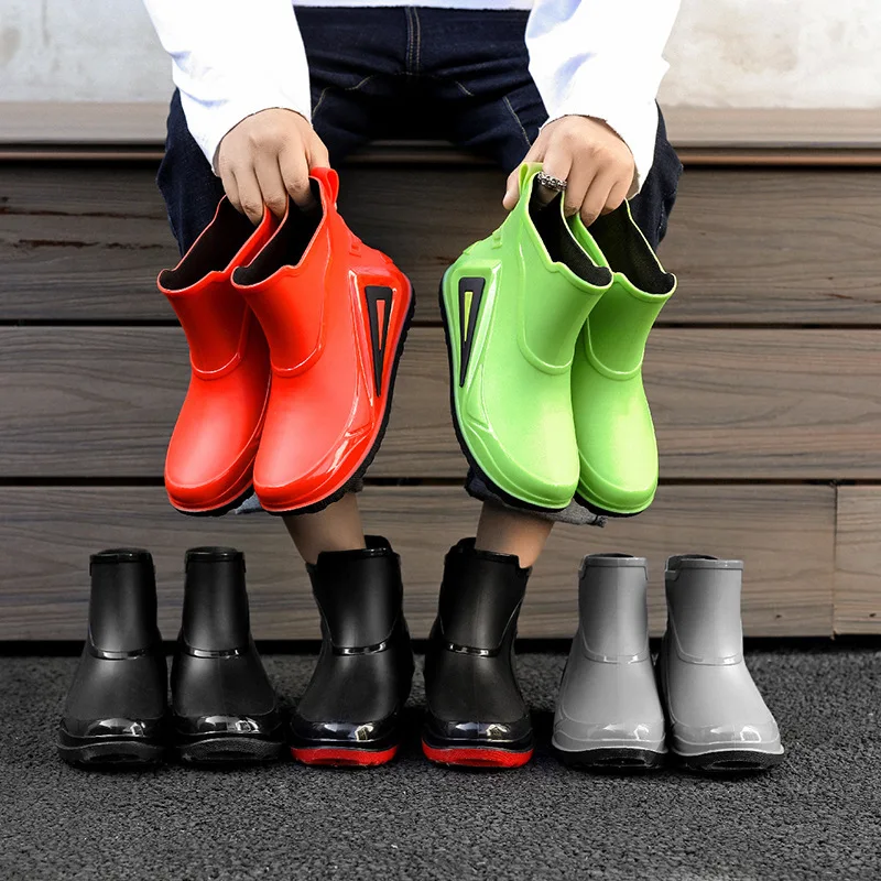 2023new mens rain boots short construction site non-slip wear-resistant outdoor rubber shoes plus cotton waterproof shoes winter 2022 new style snow boots men non slip wear resistant hiking shoes outdoor waterproof warm mountain boots travel cotton shoes