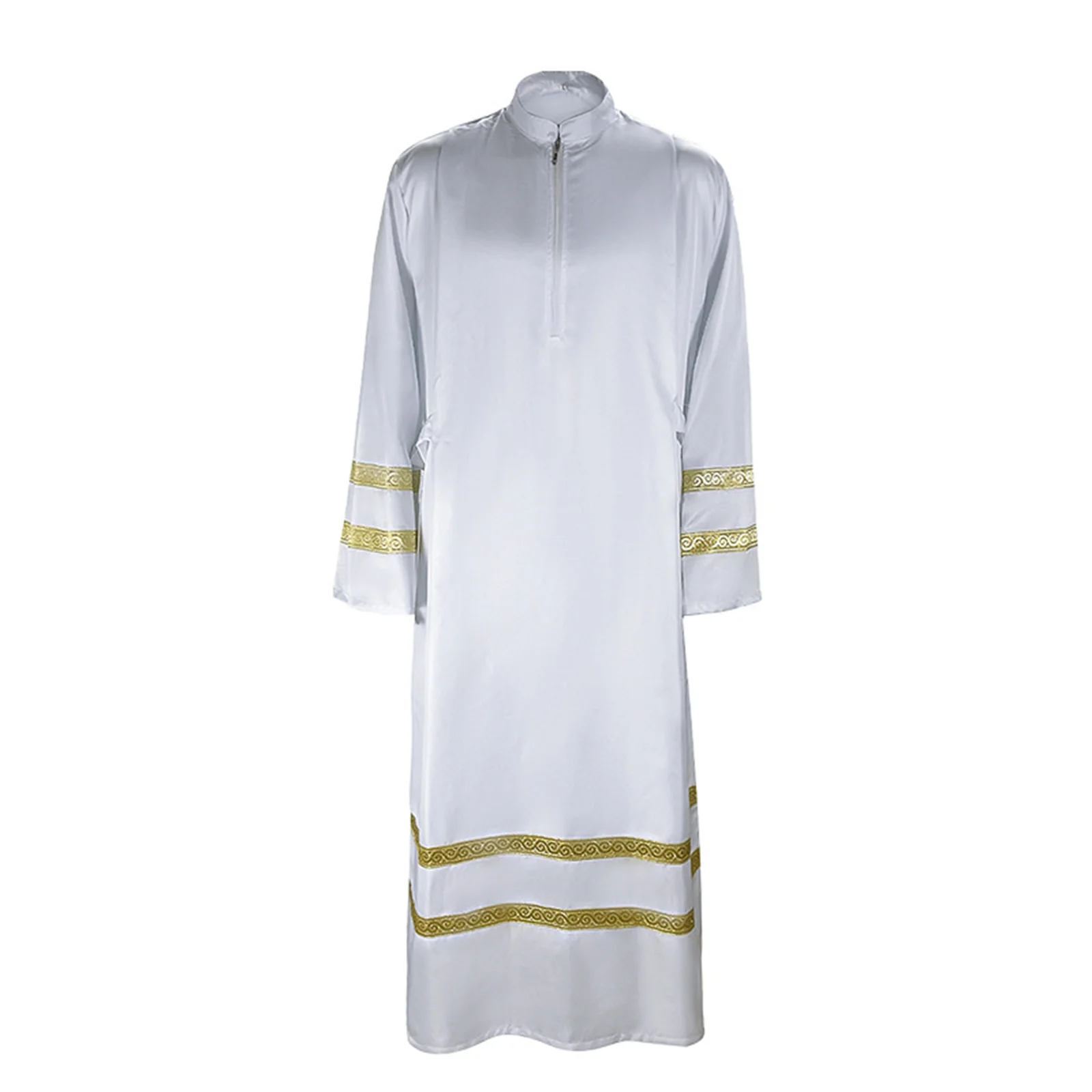 Túnica de sacerdote blanca, disfraces medievales para cosplay, Halloween, Navidad, fiestas de disfraces, disfraces de iglesia católica para hombres