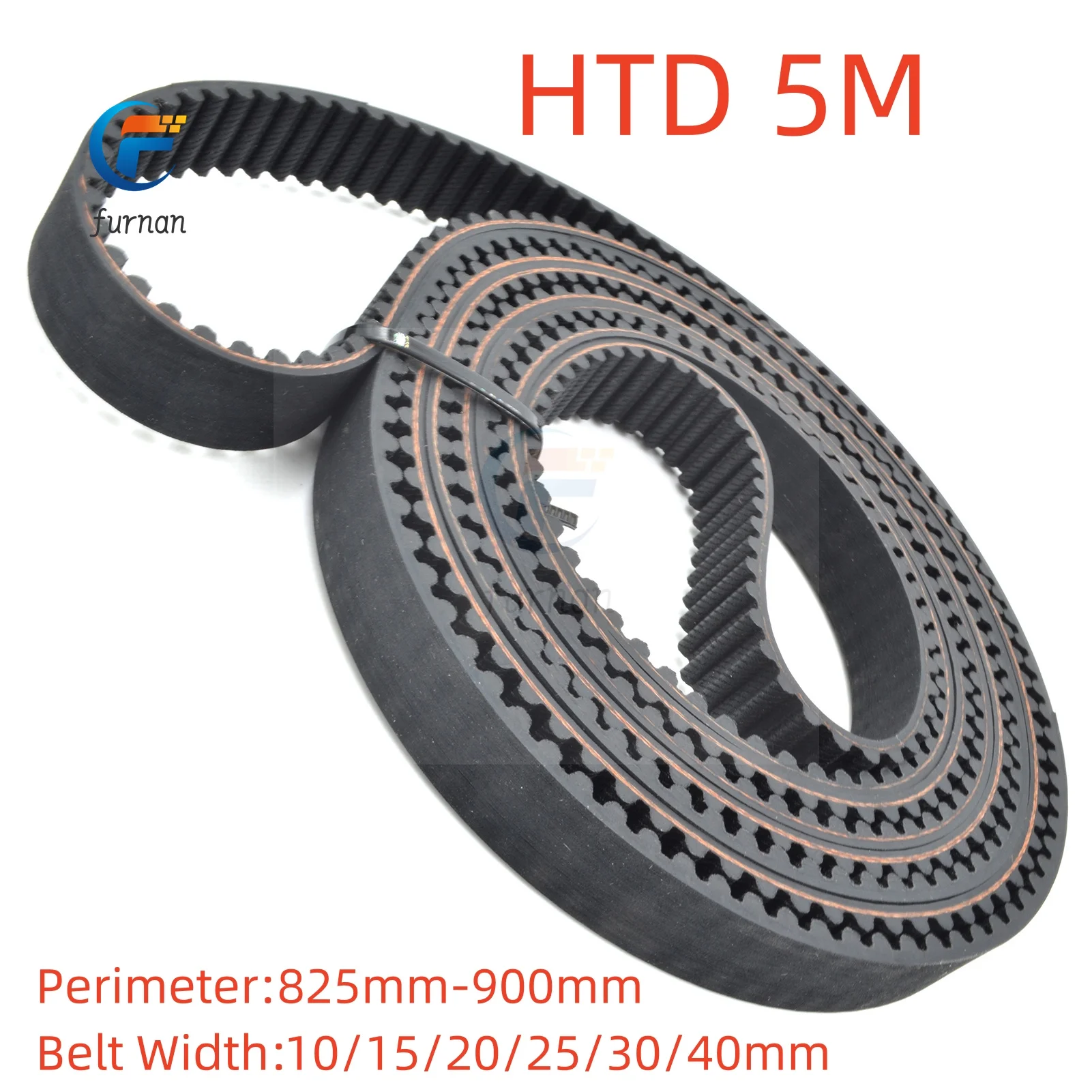 QUARKZMAN 2 stuks HTD-5M rubberen tandriemen, 70