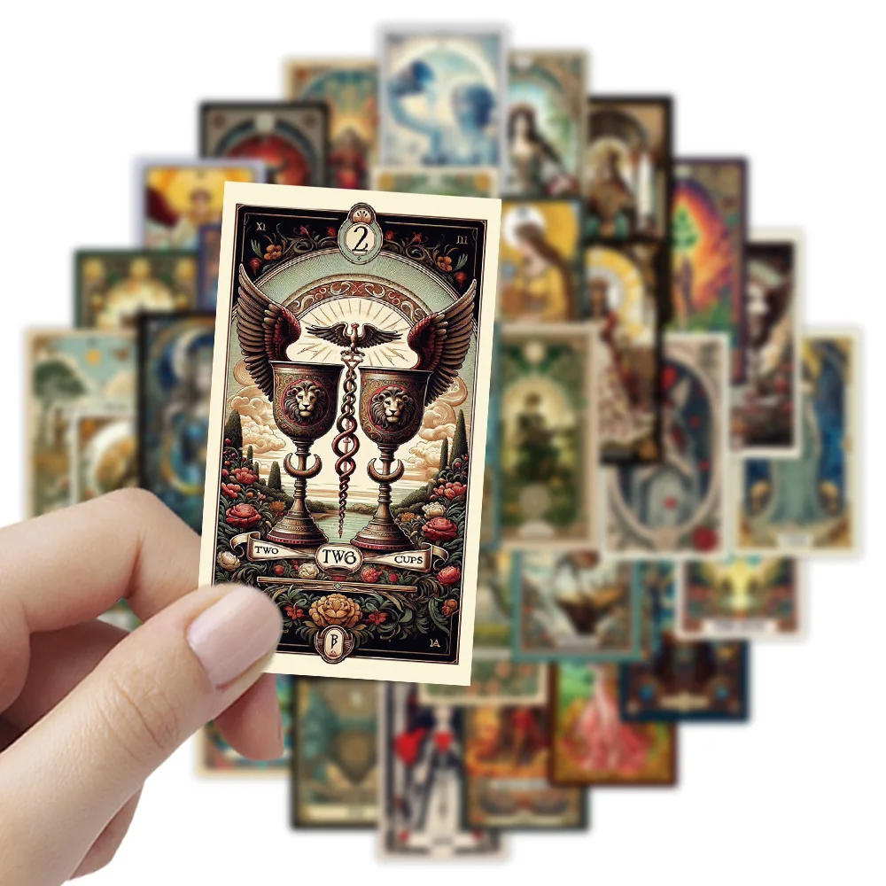 48/96개 직사각형 타로 아트 스티커, 퇴색 방지 두꺼운 재질, 휴대폰, 노트북, 기타, 헬멧, 자동차 분위기 장식 데칼