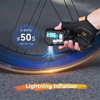 משאבת חשמלית AT1 Pro Mini של anoutway לאופניים עם מסך, טעינה מהירה של 25 דקות, סוללה בנפח של 120PSI ומקסימום של 450mAh 3