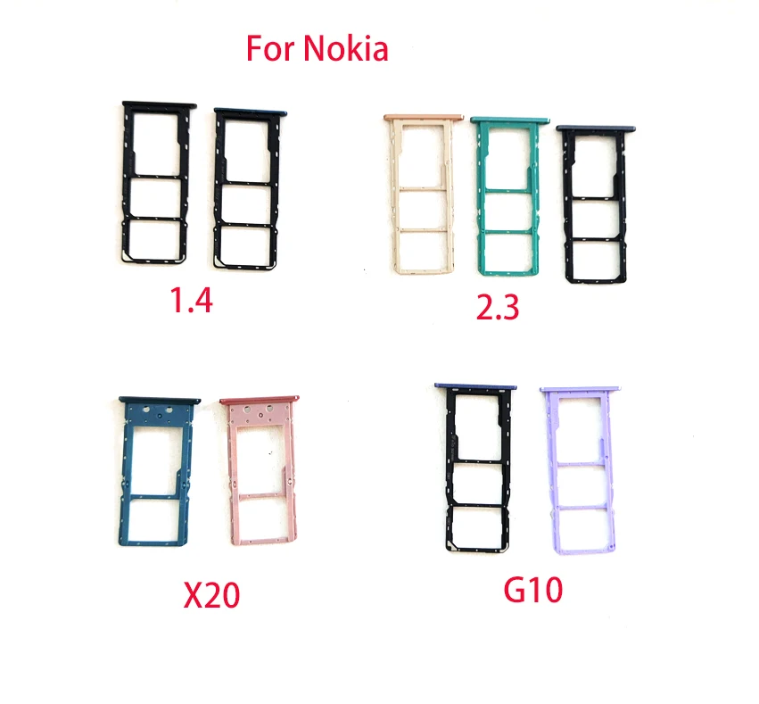 1Pcs Sim Card Tray Holder For Nokia 1.4 2.3 3.1 5 5.1 X5 7.1 Plus 8.3 X10 X20 G10  Micro SD Card Slot Socket Adapter Parts